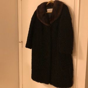 Valentino Garavani Persian lamb/mink real fur coat
